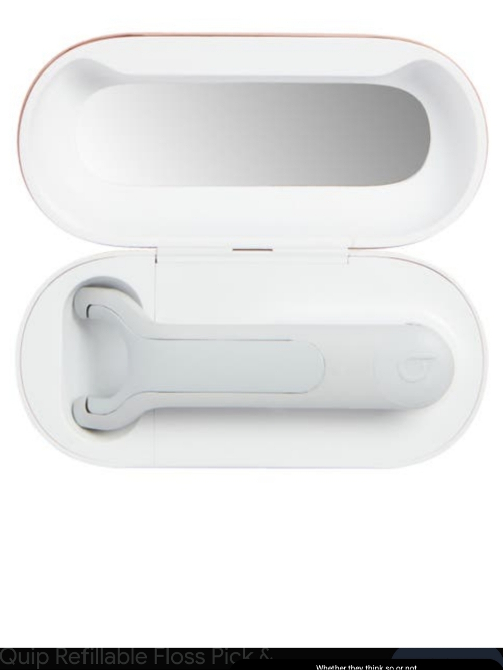 Quip Refillable Floss Pick in White And Two Floss Refills